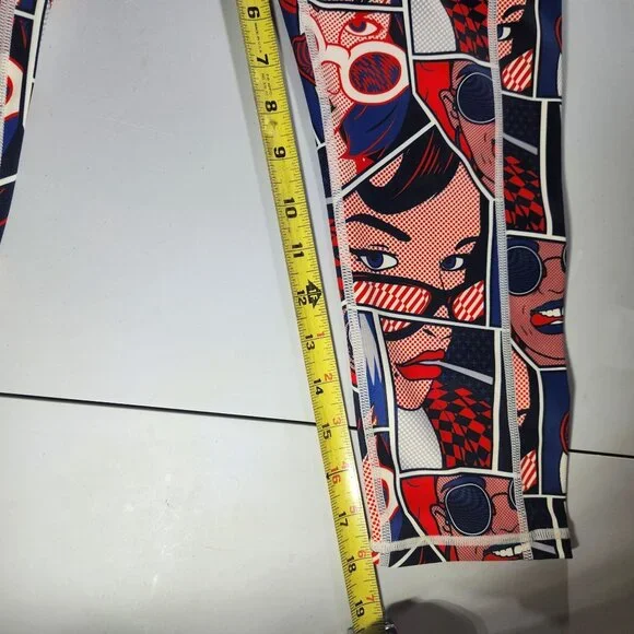 CVG leggings Comic Print pop art Medium Capri workout pants fitness gym wear - Picture 4 of 4